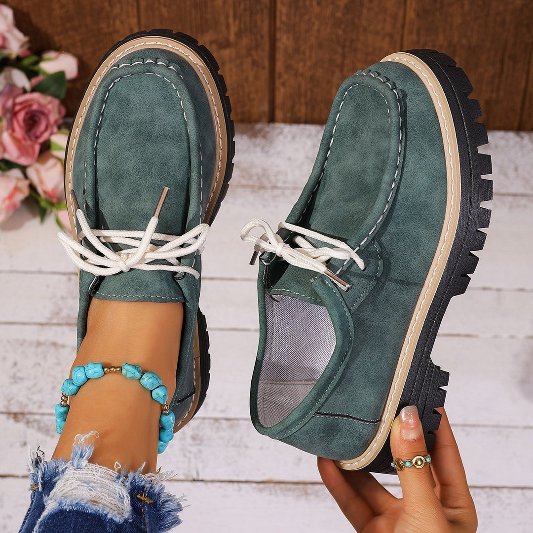 Damen Chunky-Mokassin-Loafer mit profilierter Gummisohle Echoarchiv