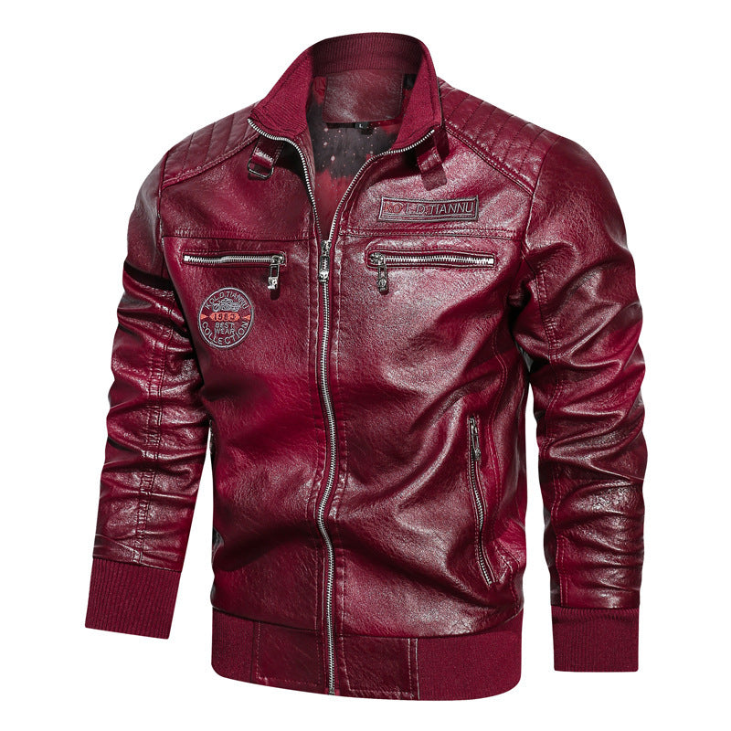 Herren Kunstleder‑Pilotenblouson im Aviator‑Look mit gesteppter Schulterpartie und Reißverschluss‑Taschen Echoarchiv