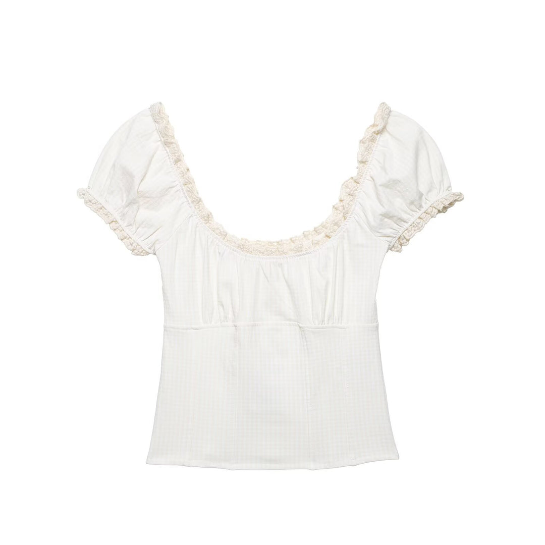 Damen Oberteil mit elegantem Rüschensaum Echo Archiv