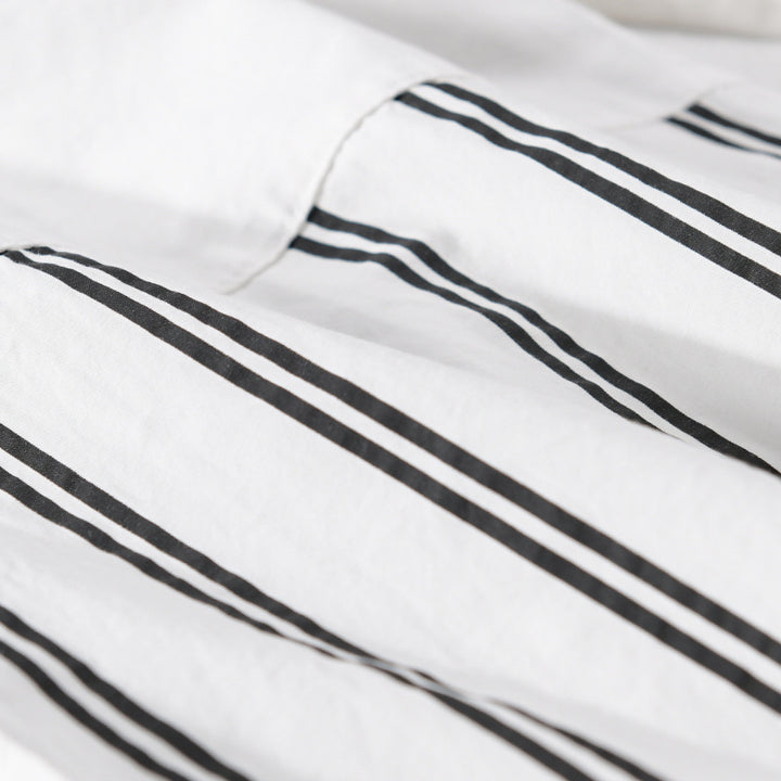 Damen Zweiteiliges Loungewear-Set mit Oversize-Hemd im Streifenpatch und elastischer Bund-Jogger Echoarchiv