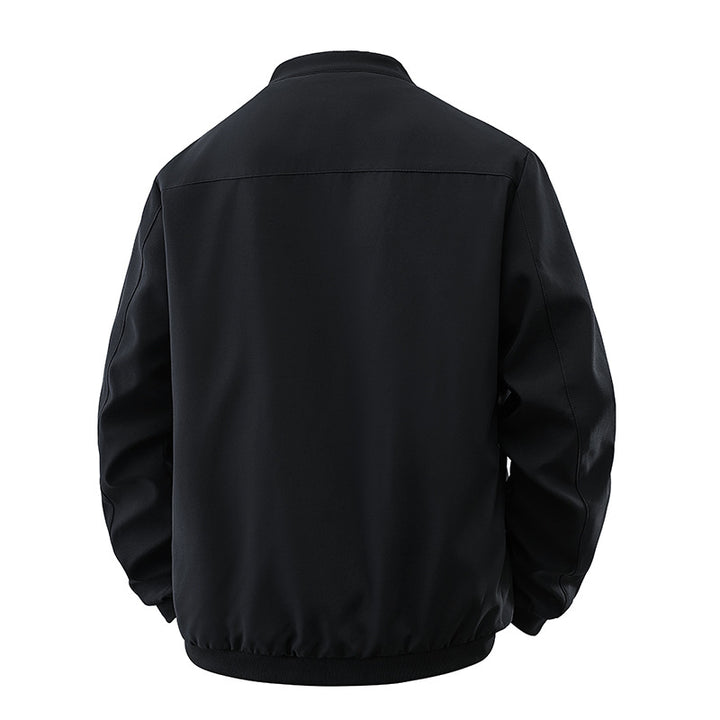 Herren Clean-Cut Stehkragen-Bomberjacke aus windabweisendem Material mit Druckknopfleiste Echoarchiv