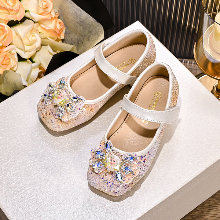 Mädchen Mary Jane Glitzer Ballerinas mit Blumenverzierung Echo Archiv