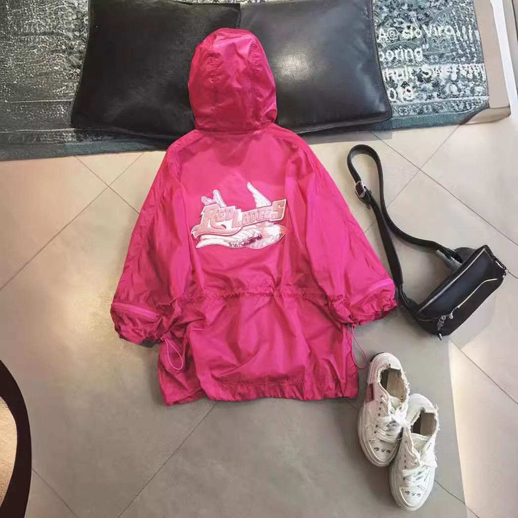 Damen Modische Übergangsjacke mit Kapuze und praktischen Taschen Echoarchiv