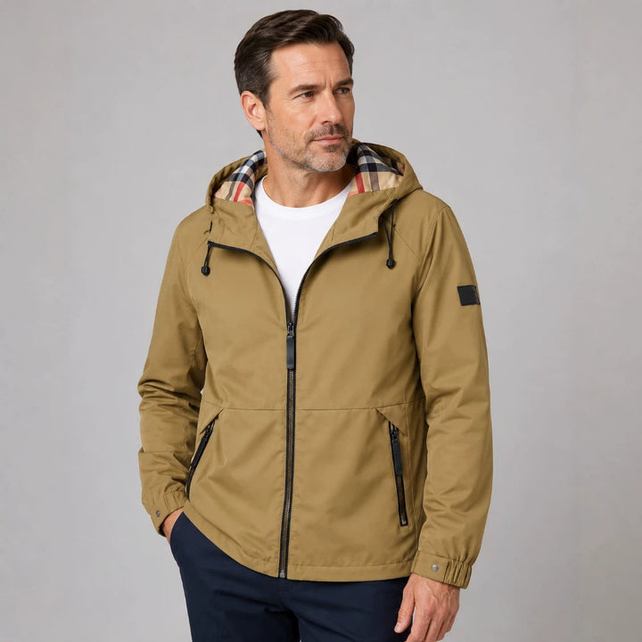 Herren Wasserfeste Übergangsjacke mit verstellbarem Kapuzenverschluss Echo Archiv