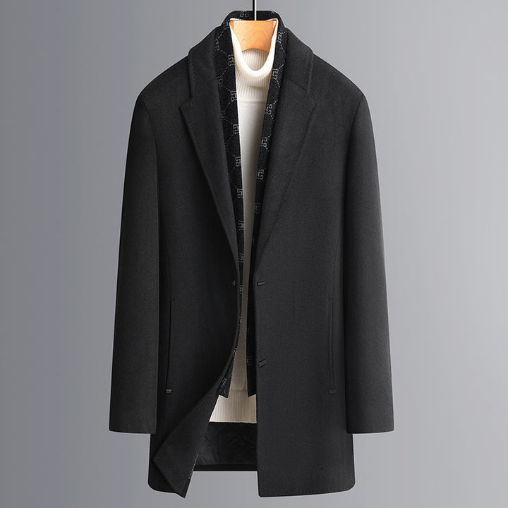 Herren Eleganter einreihiger Wollmix-Übermantel mit schmaler Silhouette Echo Archiv