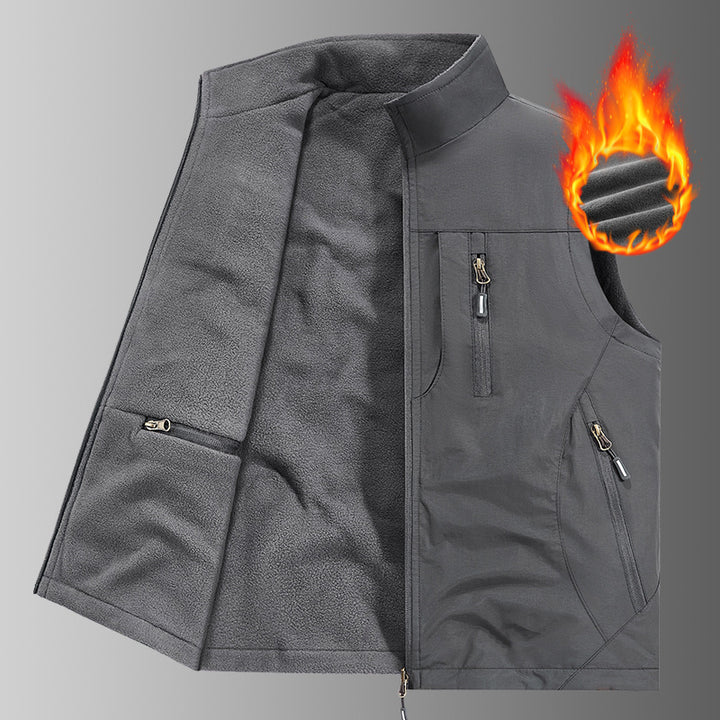 Herren Thermo-Fleece Outdoorweste mit wärmender Teddyfutter-Innenseite, winddichter Außenlage & Multifunktions-Reißverschlusstaschen Echo Archiv