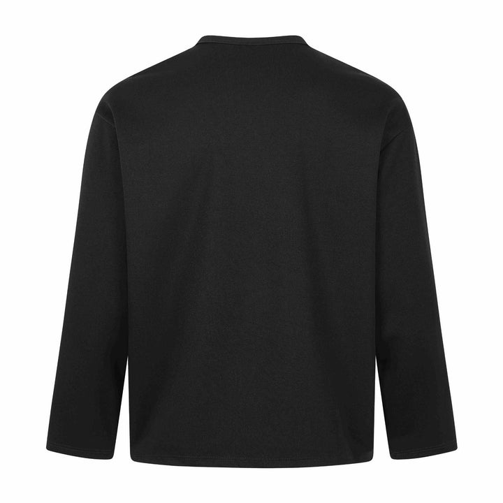 Unisex Oversize-Henley-Sweatshirt mit Notchkragen, 3/4-Ärmeln und Print Echoarchiv