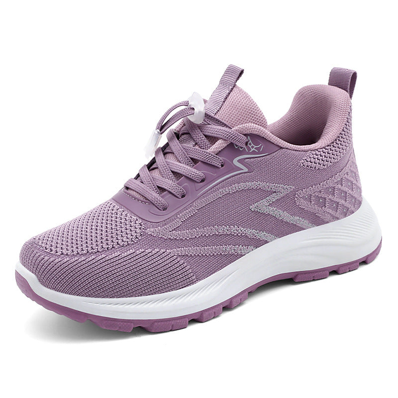 Damen nan atmungsaktiver Strick-Laufsneaker mit Schnellzug-Schnürung, gepolsterter EVA-Zwischensohle und profiliertem Laufsohle Echo Archiv