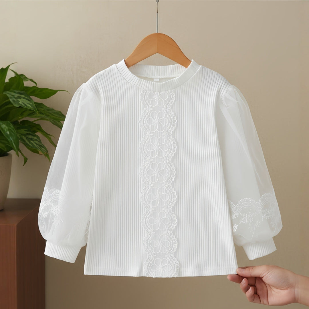 Damen schicke Bluse mit voluminösen Tüllärmeln Echo Archiv