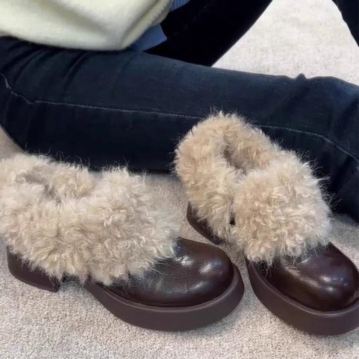 Damen Schicke und praktische Stiefeletten mit Kunstpelz Echo Archiv