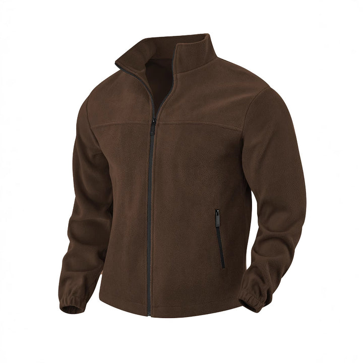 Herren nan warme Fleecejacke mit Reißverschluss, Stehkragen und Reißverschlusstaschen Echo Archiv