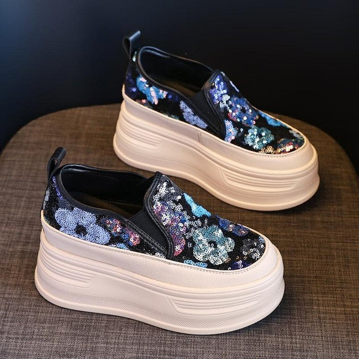 Damen Plateausneakers mit funkelnden Pailletten und elastischem Einschlupf Echo Archiv