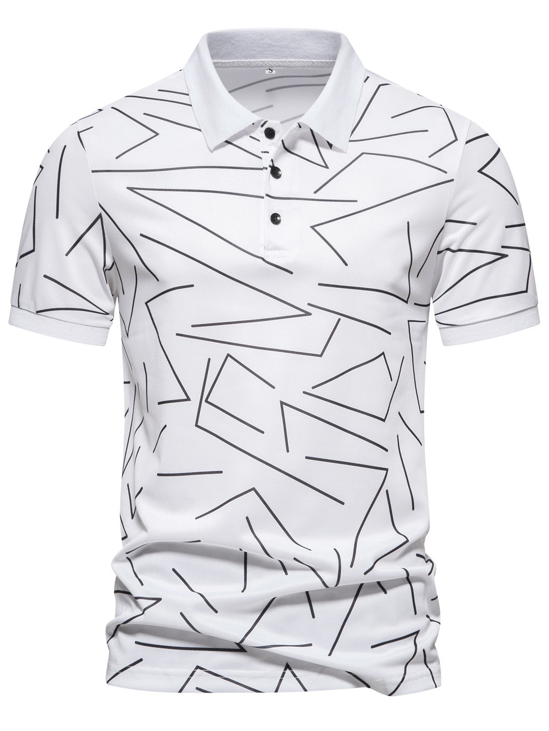 Herren Poloshirt mit modernem geometrischem Muster und atmungsaktiven Eigenschaften Echoarchiv