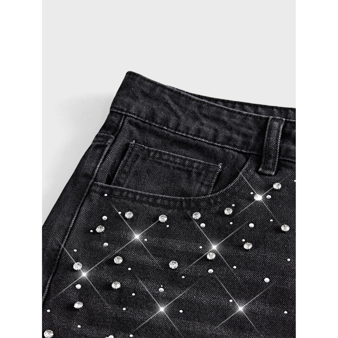 Damen Veredelte Jeans mit weitem Bein – Dénora
