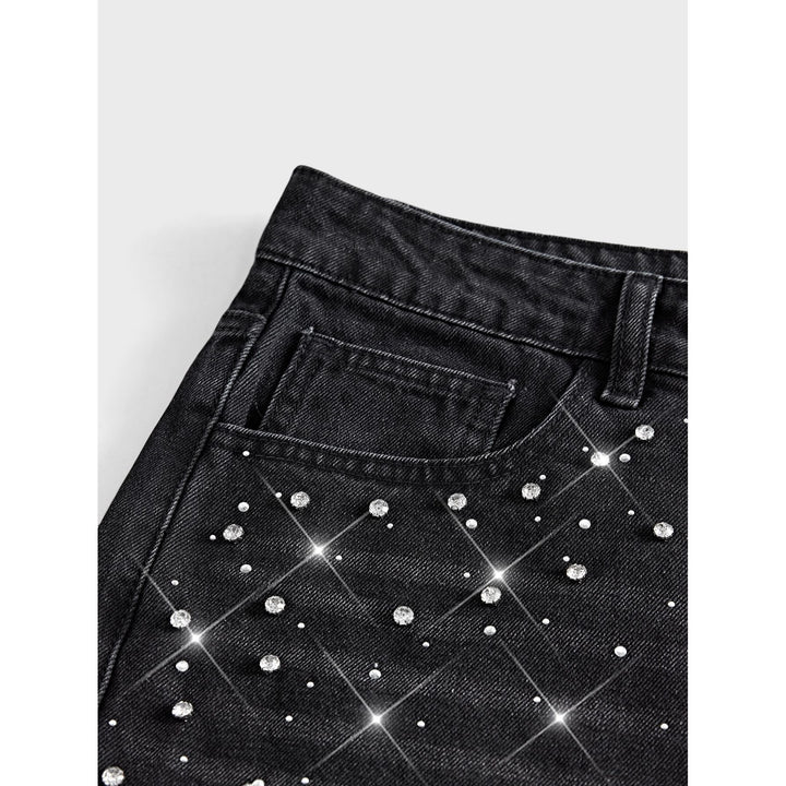 Damen Veredelte Jeans mit weitem Bein Echoarchiv