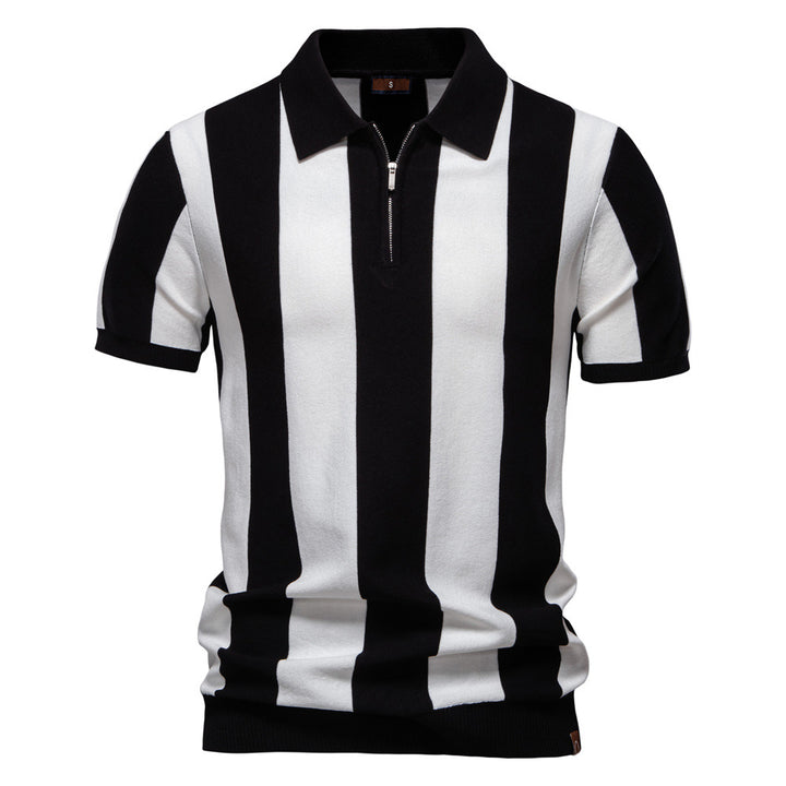Herren Polo-Shirt mit modernem Streifenmuster und hochwertiger Baumwollmischung Echoarchiv