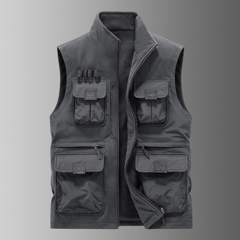 Herren Multifunktionale Utility‑Weste mit Fleecefutter & Mehrfach‑Taschen Echo Archiv