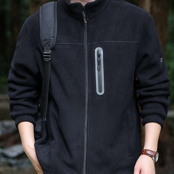 Herren Atmungsaktive Microfleecejacke mit wasserabweisender Brustreißverschluss-Leiste und Stehkragen Echo Archiv
