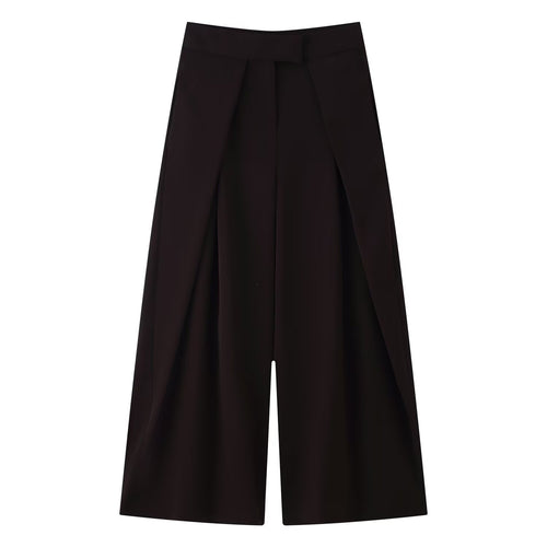 Damen weit geschnittene Culotte-Hose mit eleganten Falten und hohem Bund Echo Archiv