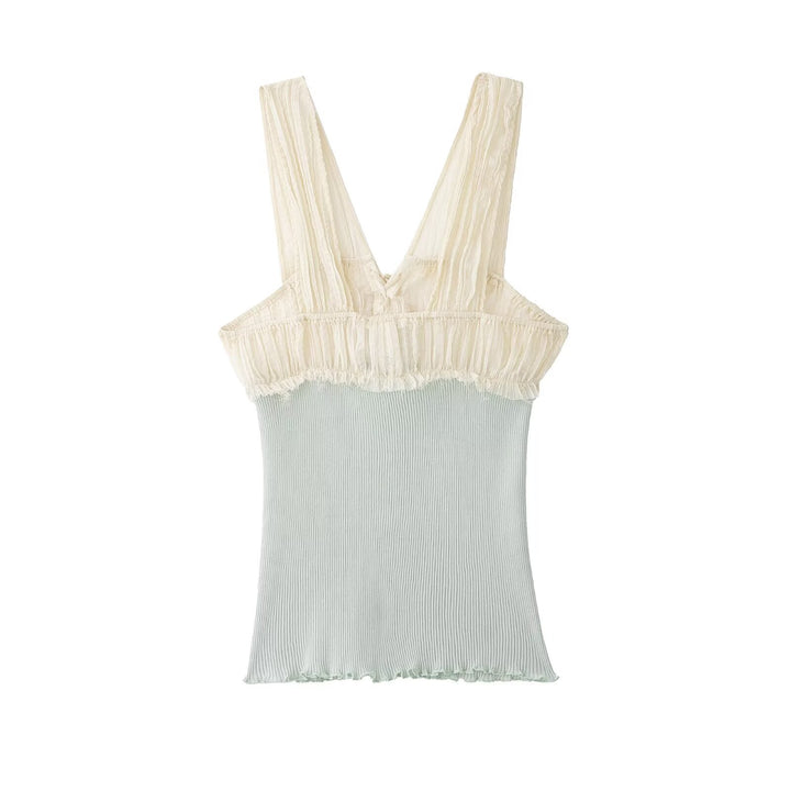 Damen Top mit raffinierten Rüschendetails und zartem Schnitt Echo Archiv