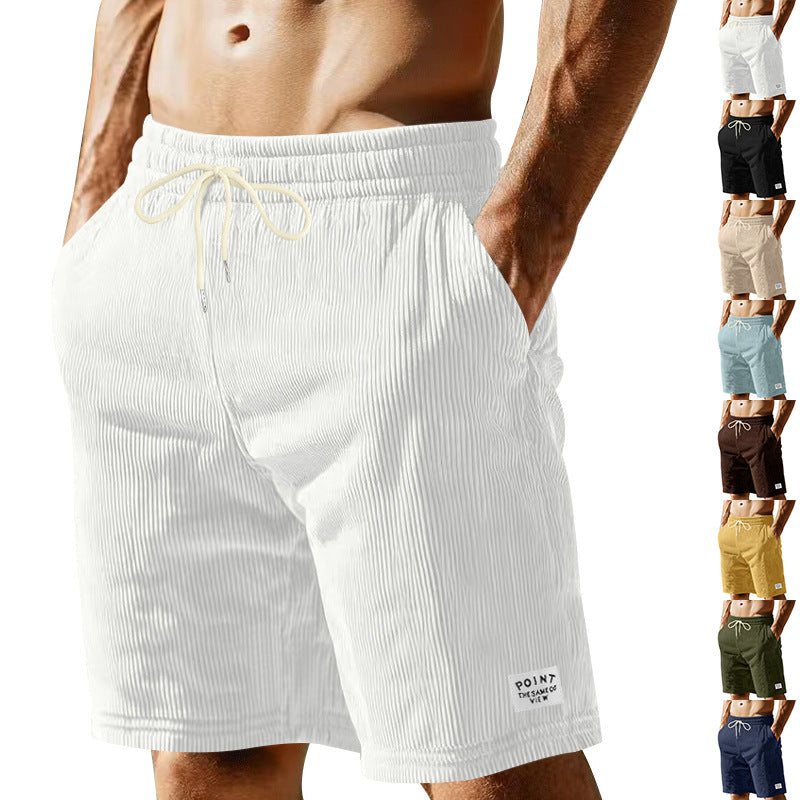 Herren nan knielange Lounge-Shorts im Rippenstrukturjersey mit elastischem Kordelzugbund und aufgesetzten Eingrifftaschen Echo Archiv