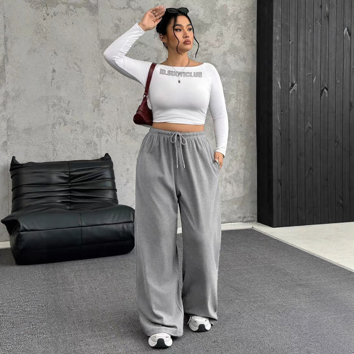 Damen High-Waist weite Beinform Jogginghose Echoarchiv
