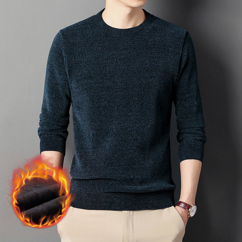 Herren Wärmender Rundhals-Pullover mit Fleece-Innenfutter – Norvane