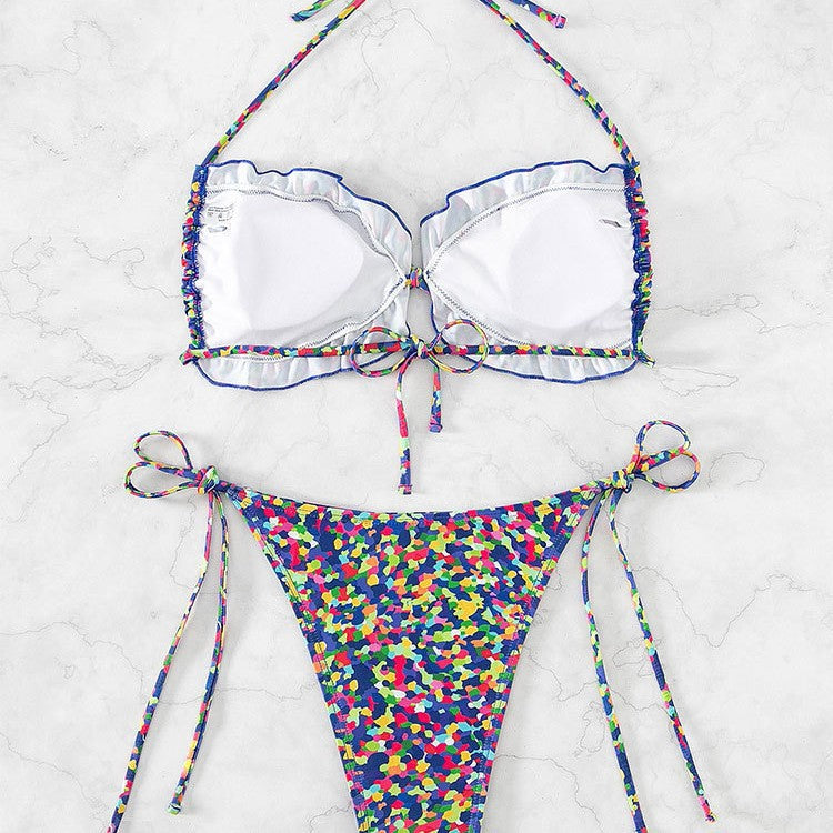 Damen Bikini-Set mit verstellbaren Trägern und hohem Beinausschnitt Echo Archiv
