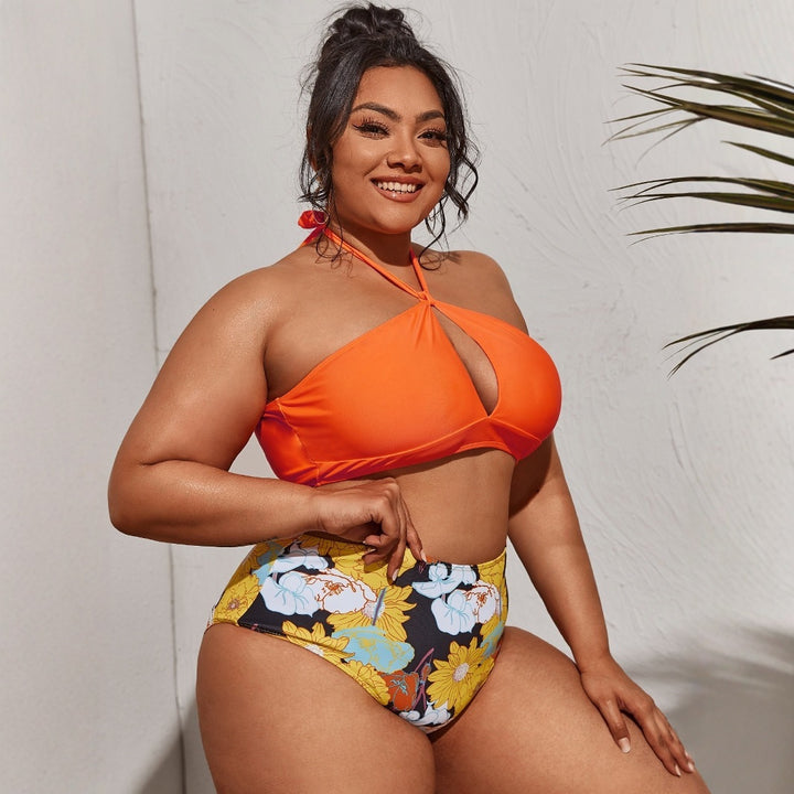 Damen Bikini-Set mit hoher Taille und verspieltem Blumenmuster Echo Archiv