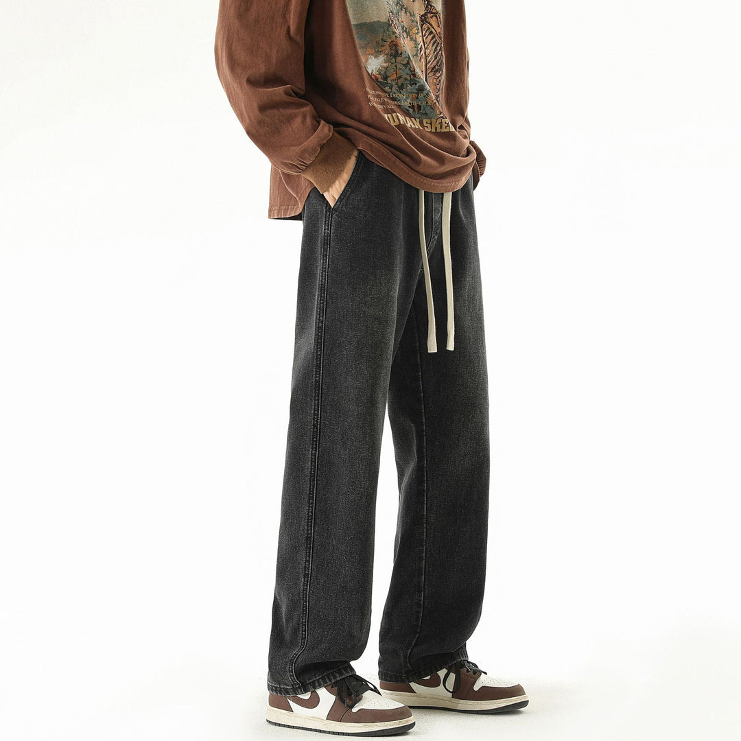 Herren Relaxed-Fit Denim-Jogginghose mit elastischem Tunnelzugbund und geradem Bein Echo Archiv