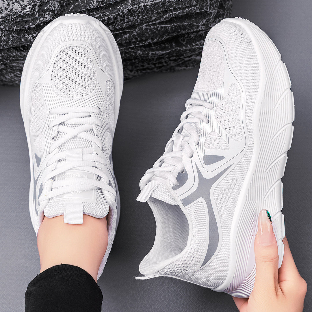 Damen nan nahtloser Performance-Walking-Sneaker mit atmungsaktivem Strickoberteil, verstärkter Zehenkappe und extrahoher Dämpfungsplateausohle Echo Archiv