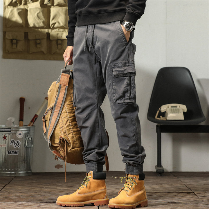 Herren elegante Cargo-Hose mit funktionalen Taschen und elastischem Bund Echoarchiv