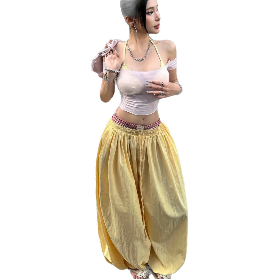 Damen Luftige Sommerhose mit Gummizug und Kordelzug Echo Archiv