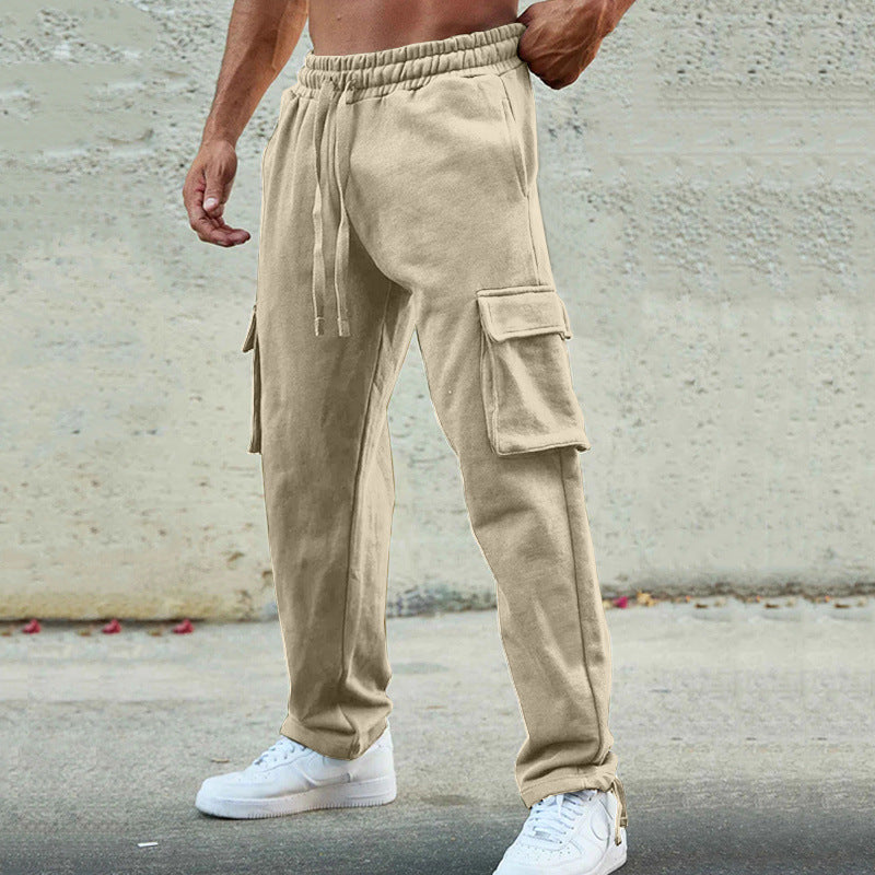 Herren entspannte Cargo-Hose mit praktischem Taschen-Design und elastischem Bund Echoarchiv