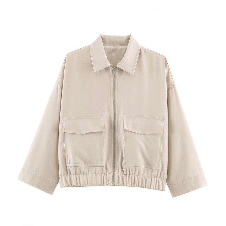 Damen Boxy Kurzblouson mit aufgesetzten Pattentaschen und Gummizugsaum Echo Archiv