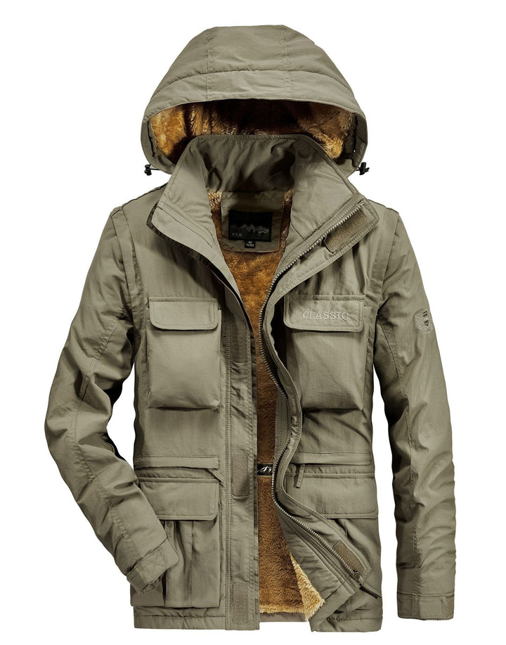 Herren Thermo-Parka mit Teddyfleece-Innenfutter, Kapuze und Multifunktionstaschen Echoarchiv