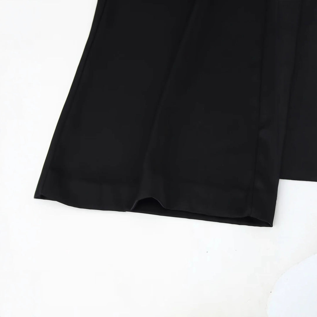 Damen Wickel-Palazzohose mit integriertem Rocklayer, hohem Bund und weitem Bein – Avélisse