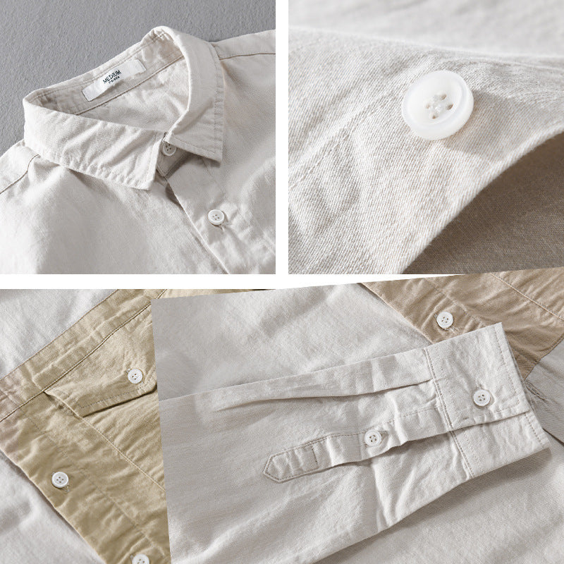 Herren Kontrast-Brusttaschen-Overshirt aus leichter Baumwollmischung mit Relaxed‑Fit Echoarchiv