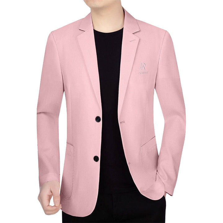 Herren Schmal geschnittenes Einreihiges City-Blazer mit strukturierter Wollmischung – Tianoro