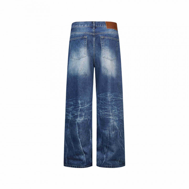 Damen Weitgeschnittene Highwaist-Jeans mit Used-Effekt, Distressed-Details und Fünf-Taschen-Schnitt Echo Archiv