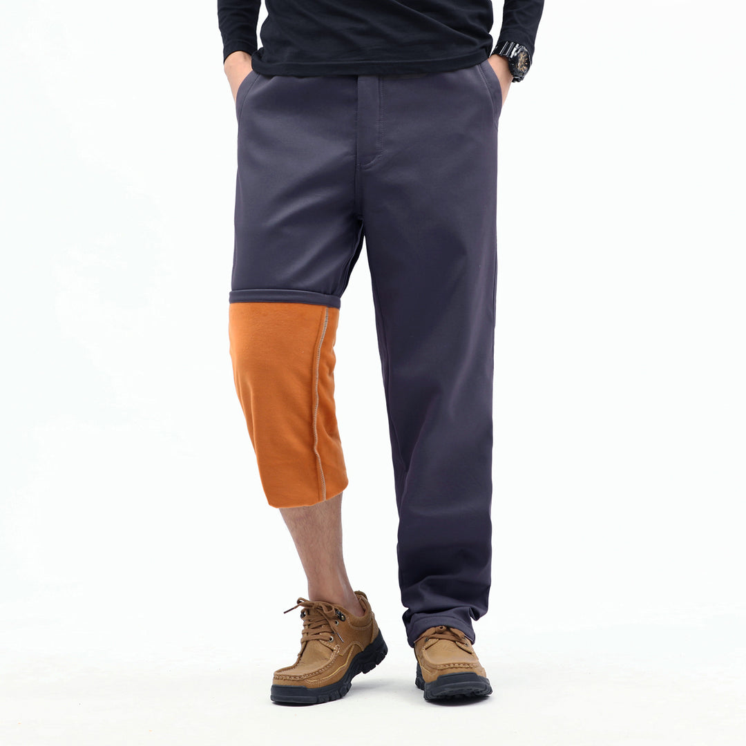 Herren Kontrast‑Futter Chino‑Jogger mit umgeschlagenem Fleecefutter und elastischem Bund Echo Archiv