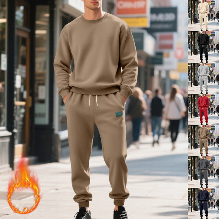 Herren lässiger Sweat-Anzug mit elastischem Bund und Kängurutaschen Echoarchiv
