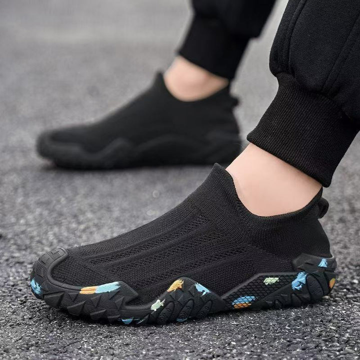 Herren Elastischer Strick-Fußschuh mit rutschfester, gemusterter Profilsohle Echoarhiv