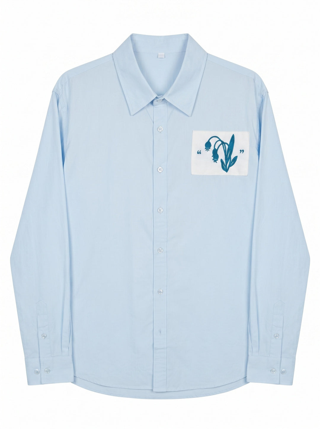 Herren Oversized Hemd mit gestickter Brustpatch und Kentkragen Echoarchiv
