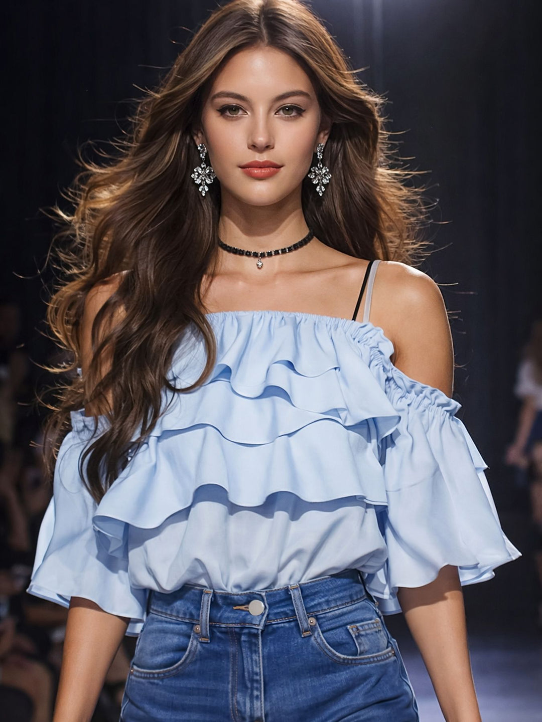 Damen Bluse mit Volants Echo Archiv