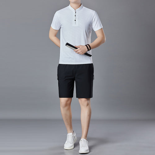 Herren Poloshirt mit kurzem Kragen und lässigen Shorts Echoarchiv