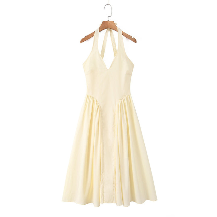 Damen Maxi-Kleid mit elegantem V-Ausschnitt und raffinierten Falten Echo Archiv