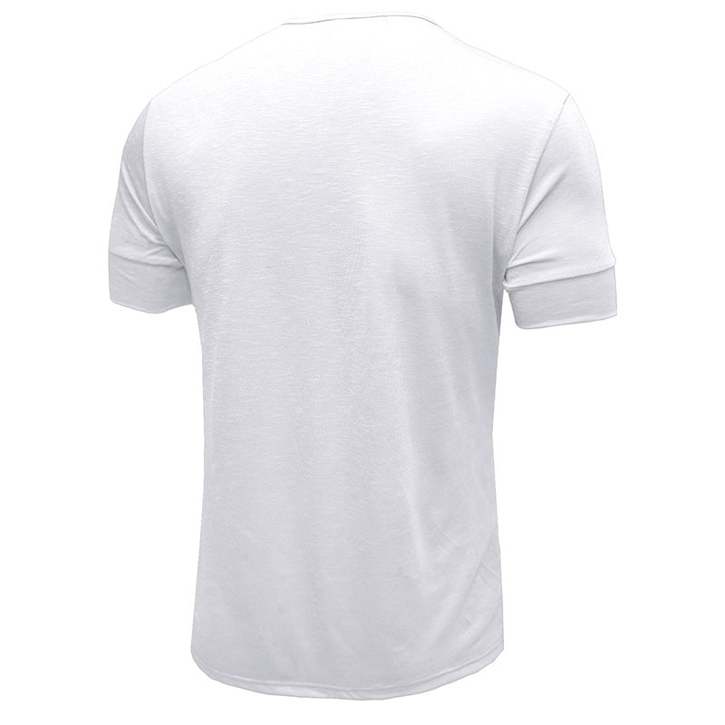 Herren Kurzarm-Henley-Shirt mit stilvollem Knopfdetail Echoarchiv