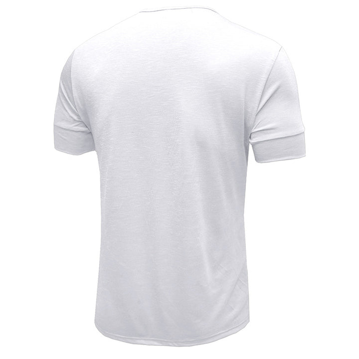 Herren Kurzarm-Henley-Shirt mit stilvollem Knopfdetail Echoarchiv