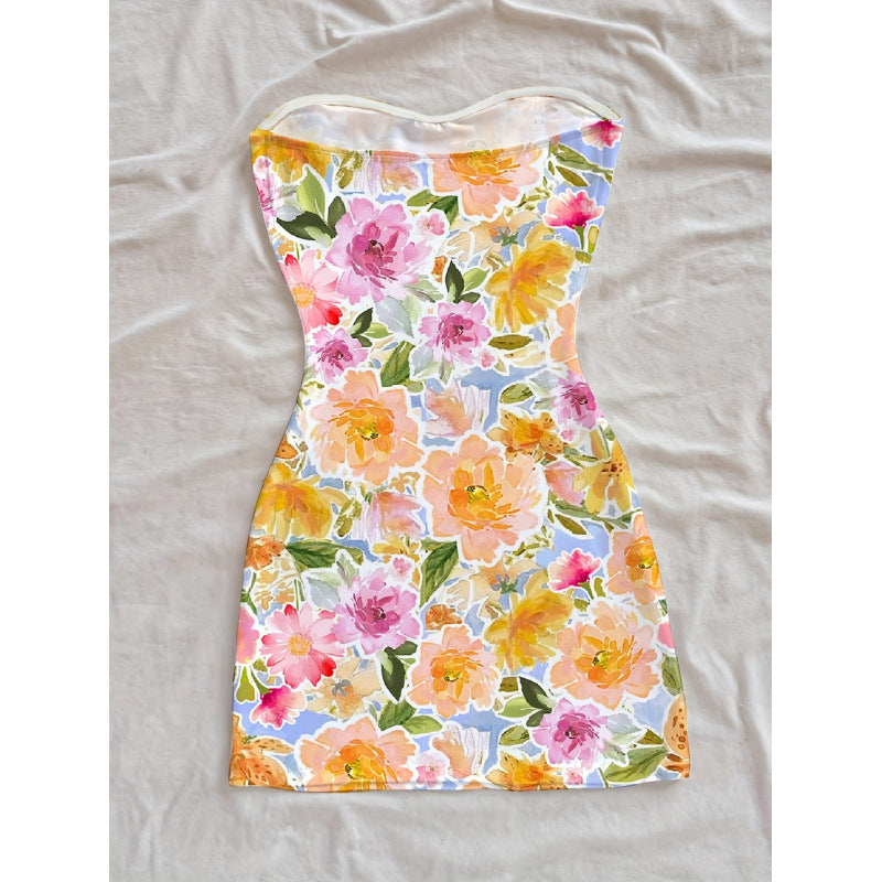 Damen Sommerliches Maxikleid mit floralem Motiv und figurbetonter Silhouette Echo Archiv